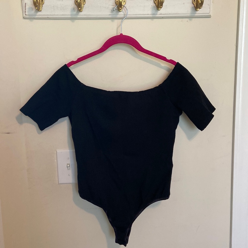Nordstrom Glamorous Medium Black Bodysuit Off the Shoulder